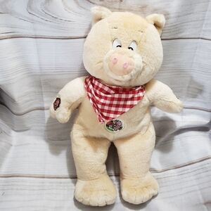 Vintage This Little Piggy Pink Pig Talking Plush 14 Inch Stuffed Animal 1998